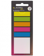 5 Set  Banderitas Adhesivas Plástico Neon 20 Hojas Cada Unidad Lavoro