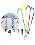 4 Set de Bastón Navideño Solar. Medida: 60 cm aprox. (1 Set Trae: 6 PCS)