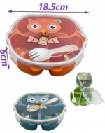 Bento para Lonchera con División + Cubierto x 6 Unds. Medida: 18.5 x 6 cm aprox.