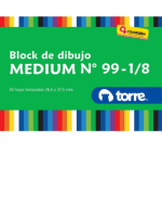 Block Dibujo Medium Doble Faz 99 1/ 8 20 Hojas Torre x 6 Unds