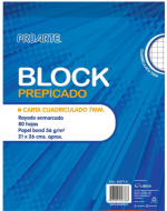 Block Prepicado Carta 7 mm - 80 Hojas Pro Arte x 4 Unds. Medida: 21 x 26 cm aprox.