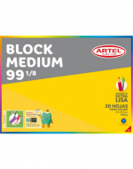 Block de Dibujo Medio 99 1/8 20 Hojas de 140 g ARTEL x 3 Unds. Medidas: 27 * 37,5 cms aprox.