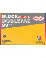 Block de Dibujo Texturizado Doblefaz Medio 99 1/8 20 Hojas de 120 g ARTEL x 4 Unds. Medidas: 27 * 37,5 cms aprox.