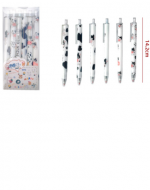 12 Set de Bolígrafo Diseño Vaca .Medida:14.2 cm aprox.(1 Set Trae: 6 PCS)