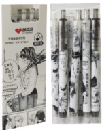 4 Set Bolígrafos Tinta Gel 0.5 MM Diseño Anime (1 Set Trae: 12 PCS)