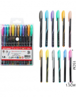 6  Set Bolígrafos de Colores Metal (1 Set Trae: 12 PCS) Medida: 15 cm aprox.