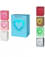 Bolsa de Regalo Corazón Colores Surtidos x 12 Unds. Medida: 44 x 31 x 12 cm aprox.