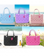 Bolso Playero de Goma Colores Surtidos x 5 Unds. Medidas : 47.5 x 22.5 cm aprox.