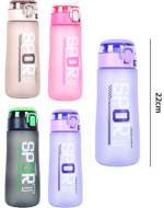 Botella de Agua 750 ML Colores Surtidos x 6 Unds.Meedida: 22 cm aprox.
