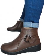 Botines Eco Cuero de Mujer Color Único x 6 Pares.Talla: 35 al 40
