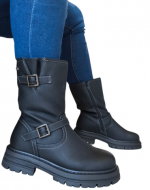 Botines de Mujer Eco Cuero Color Único x 6 Pares.Talla: 35 al 40