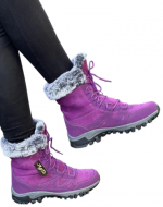 Botines de Mujer con Peludito Color Único x 8 Pares.Talla: 35 al 40
