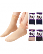 Calcetines Corte Medio con Polar Colores Surtidos x 12 Pares. Talla: 36 - 41