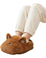 Pantufla Unisex Calienta Pies Gatito Café x 12 Unds.