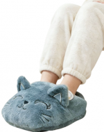 Pantufla Unisex Calienta Pies Gatito Gris x 12 Unds.