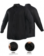 Camisa Oxford Manga Larga Color Negro (Elegir Talla) x 10 Unds. Talla: S - M - L - XL - XXXL