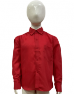 Camisa Lisa Manga Larga Color Rojo x 12 Unds. Talla: 6 a 16