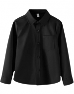 Camisa Lisa Manga Larga Color Negro x 12 Unds. Talla: 6 a 16