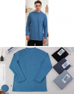 Camiseta de Hombre con Cuello Sin Frisa Colores Surtidos x 12 Unds. Talla: XL/2XL - 3XL/4XL - 5XL/6XL