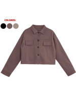 Chaqueta Peluda con Botones Colores Surtidos x 12 Unds. Talla: M/L - L/XL - XL/2XL