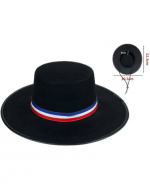 Sombrero Huaso Elegante con Cordón Color Negro x 24 Unds. Medida: 30.5 x 32.5 x 9 cm aprox.