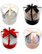 Caja Circulo Ventana Acrílico Colores Surtidos x 4 Unds. Medida: 14 x 12 x 11 cm aprox.