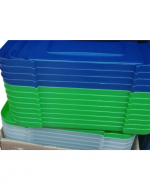 Caja Organizadora con Tapa Colores Surtidos x 4 Unds. Medida: 39 x 12 x 28 (10 litros aprox.)