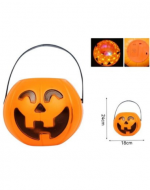 Calabaza de Plástico con Luz x 6 Unds. Medida : 18 cm aprox