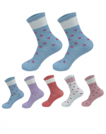 Calcetines de Niña Algodón con Diseño Corazón  x 24 Pares Talla: 3 a  16  Años