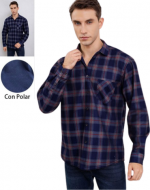 Camisa de Hombre con Polar Colores Surtidos x 16 Unds. Talla: 41 - 42 - 43 - 4 4- 45