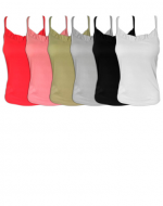 Camiseta de Dama Pabilo con Encaje x 12 Und.Talla: Surtidas
