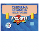 4 Set de Cartulina Española PROARTE. Medidas : 24.8 x 34. 6 cm aprox(1 Set Trae:10 Hojas - 10 Colores)