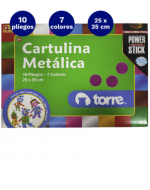 4 Set Cartulina Metálica Torre (1 Set Trae: 10 Hojas) Medidas: 25 x 35 cm  aprox.