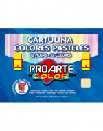 12 Sets de Cartulina Colores Pastel PROARTE. Medidas: 26,5 x 37,5 cm aprox (1 Set Trae: 12 Unidades)