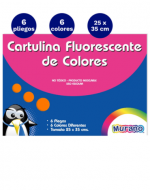 4 Set de Cartulina con Papel Cartulina Fluorescente.Medida: 25 x 37 cm aprox
