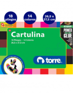 4 Packs Cartulina de Colores Torre 18 Pliegos 14 Colores.