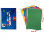 6 Set de Cartulina Colores Surtidos. Medida: 26 .5 x 37.5cm aprox.(1 Set Trae: 18Hojas 17 Colores)