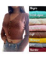 Chaleco Cropped Lanilla de Mujer Color Surtidos x 6 Und. Talla: Estándar