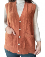 Chaleco Dama con Botones Colores Surtidos x 12 Unds.Talla: Estándar