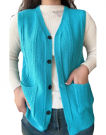 Chaleco Dama con Botones sin Manga Colores Surtidos x 12 Unds.Talla: Estándar