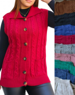 Chaleco Dama con Botones sin Manga x 12 Unds.Talla: Estándar