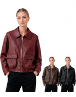 Chaqueta Eco Cuero de Mujer Colores Surtidos x 16 Unds.Talla: S - M - L