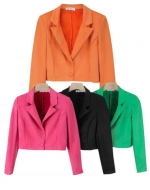 Chaqueta Gamuza Corta de Dama Colores Surtidos x 16 Unds.Talla: S / M - M / L - L / XL - XL / XXL