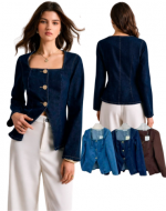 Chaqueta Jeans Larga Colores Surtidos x 12 Unds. Talla: S - M - L
