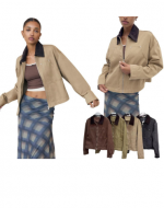 Chaqueta Ligera con Cuello de Cotele  Colores Surtidos x 12 Unds.Talla: S - M - L