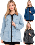 Chaqueta de Jean Mujer Pre Lavado Colores Surtidos x 12 Unds.Talla: S - M - L
