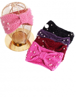 Cintillo de Lana Turbante con Perlas x 12 Unds .Estándar