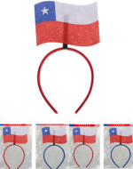 Cintillo Lazo Bandera de Chile x 6 Unds. Medida: 14 X 27.5 cm aprox.