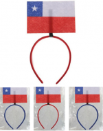 Cintillo Lazo Bandera de Chile x 6 Unds. Medida: 14 X 27.5 cm aprox.