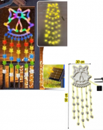 Colgante Navideño Solar Campana x 4 Unds.Medida: 30 x 90 cm aprox.